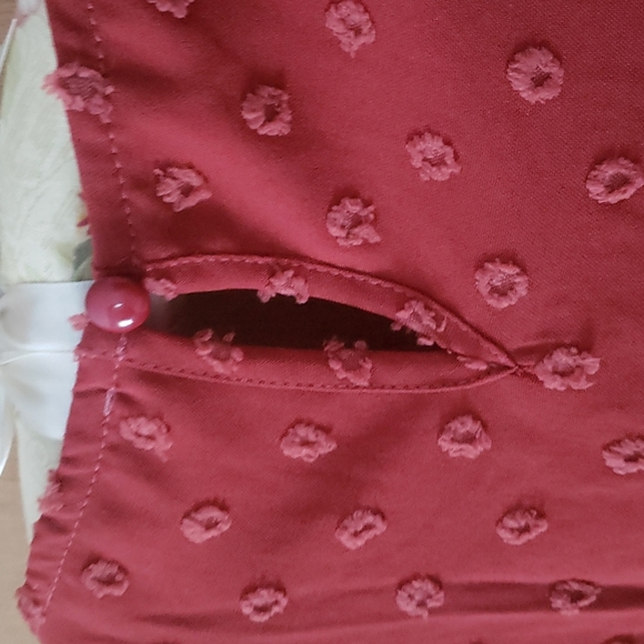 Long Sleeve Rust Colored Ruffle Top - Picture 7 of 7